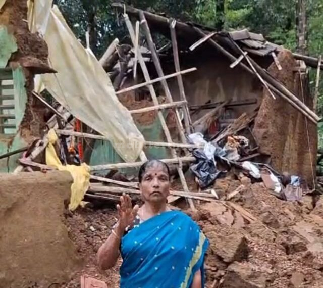 Wind and rain Mahalakshmi went to her daughter's house The original mud house was leveled