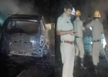 Accident at Arabil Ghat Duster car catches fire!