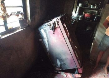 Fire accident Poor man's house burnt to ashes!