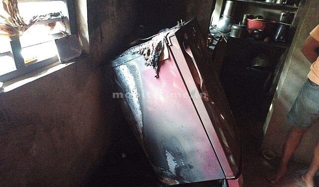 Fire accident Poor man's house burnt to ashes!