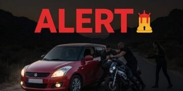 Red car-black man Robbery under the pretext of asking for directions!