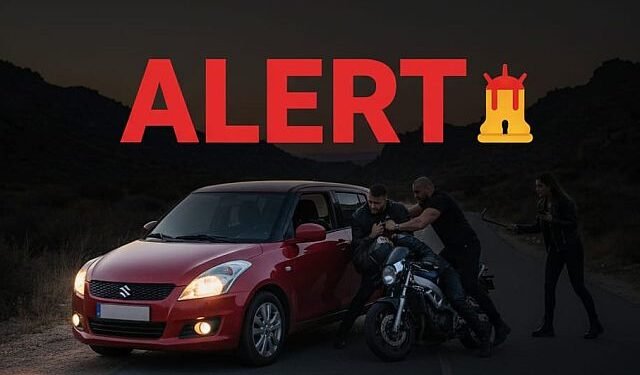 Red car-black man Robbery under the pretext of asking for directions!