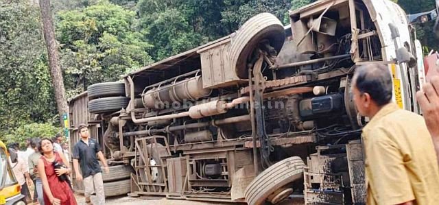 Bus overturns This is the last trip for that student!