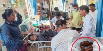 He came to the hospital with a snake bite in his hand!