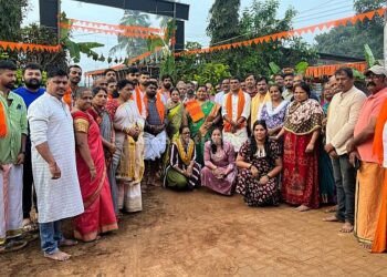 Yellapur Bhuvaneshwari temple work begins at Ambedkar Bhavan