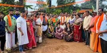 Yellapur Bhuvaneshwari temple work begins at Ambedkar Bhavan