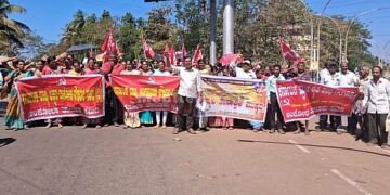 All India strike Protest in Ankola