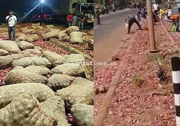 Overturned onion truck Free for me too.. Free for you too