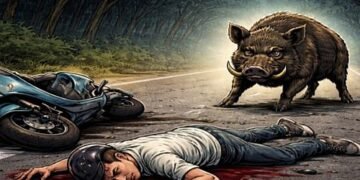 Biker killed in front of pig!