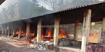 A garbage dump is on fire!