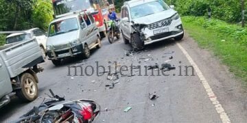Bike hit by car Rider's condition is worrying!