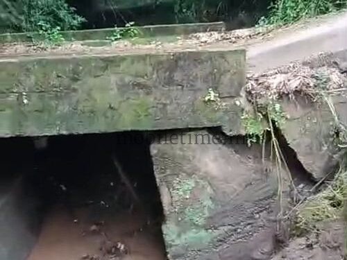 The bridge broke due to the rain!