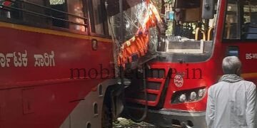A bus hit a bus!