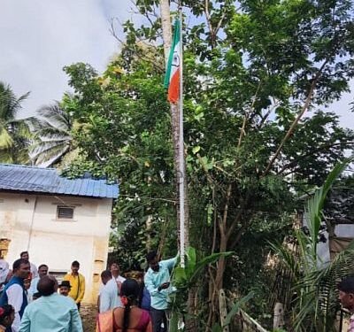 Mundgod National flag hoisted upside down!