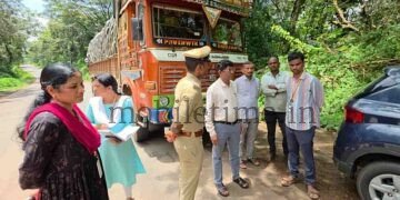 Sirsi Rice thief hiding in a lorry!