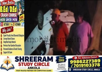 Dandeli Car overturns after hitting a bike Driver dies!